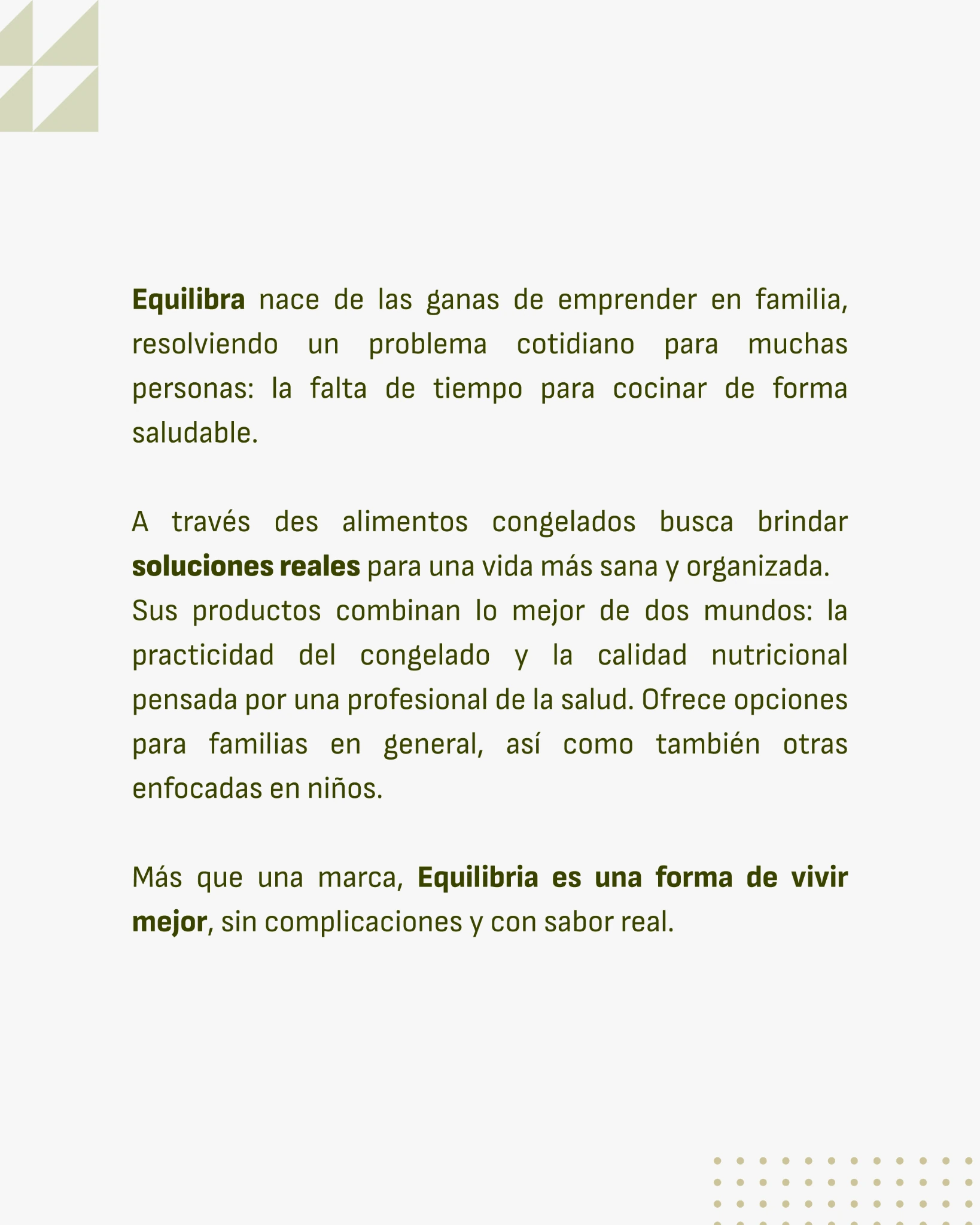 Historia y presentación original de la marca Equilibra